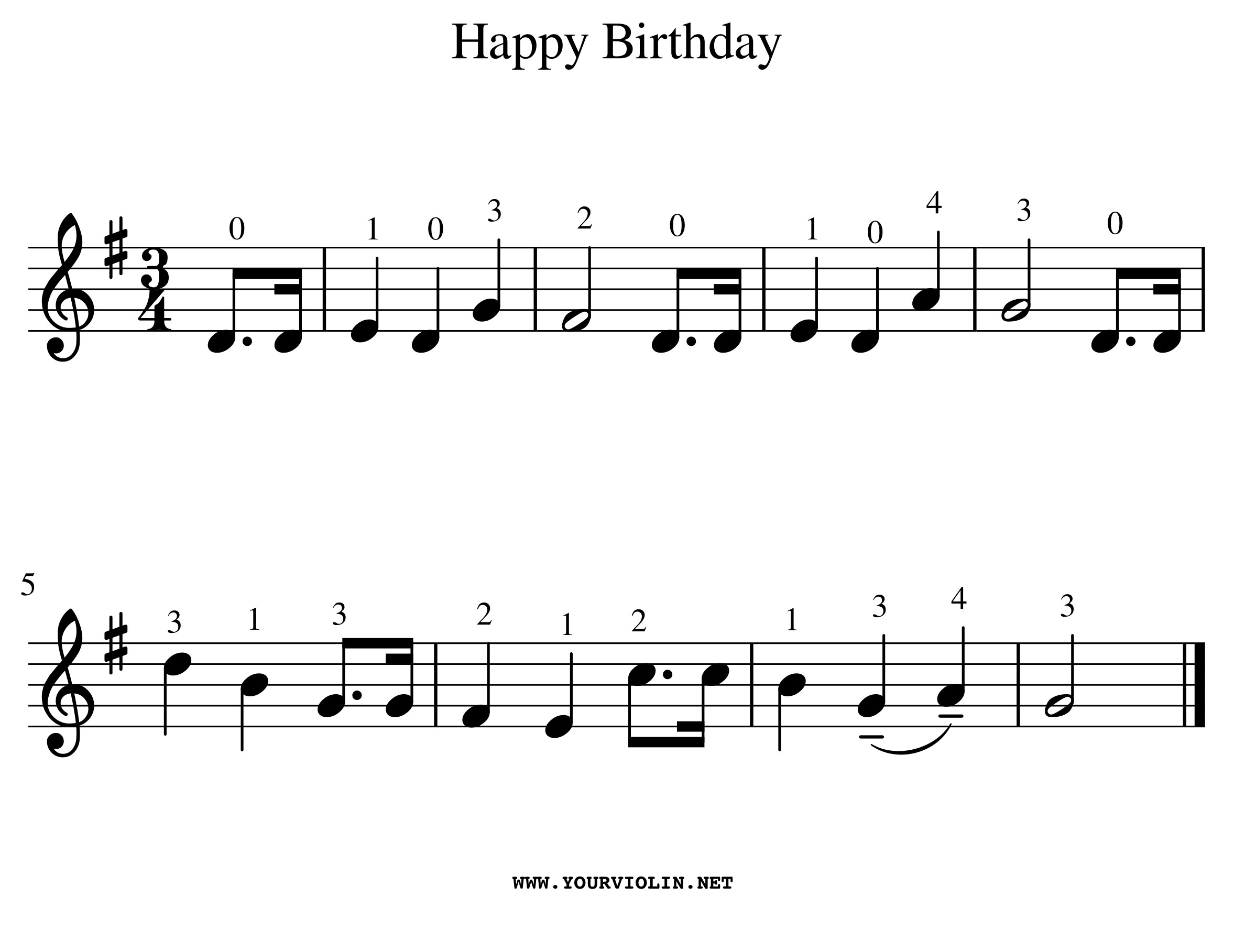 Happy Birthday Violin Sheet Music Easy : Free violin sheet music for ha...
